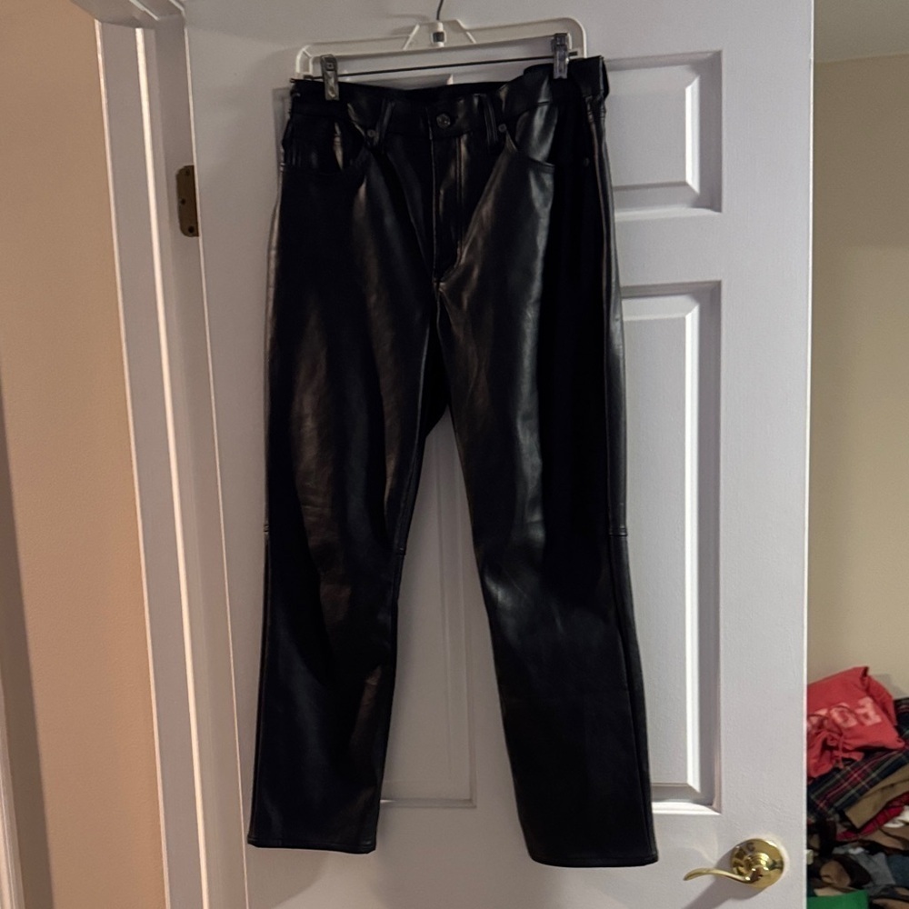 GAP Black Faux Leather Pants